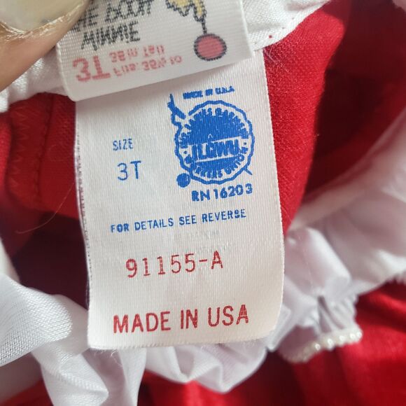 Vintage Velvet Red Winnie the Pooh Girls Dress - Picture 6 of 7